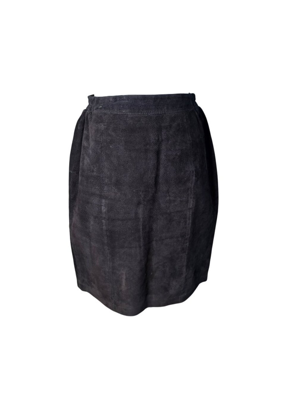Vintage 90s Black Suede Pencil Skirt High Waist Mob Wife Western Minimalist Sz 9